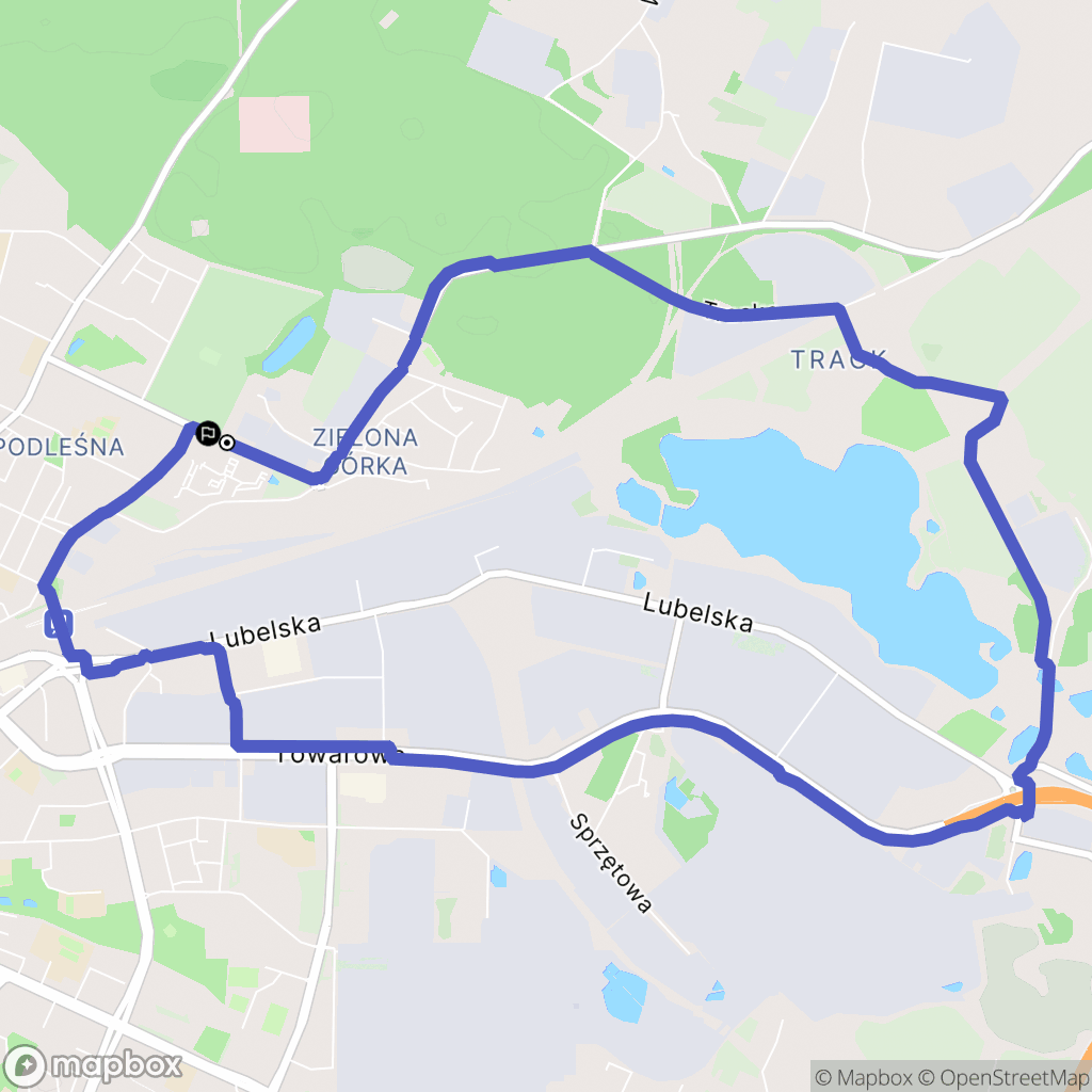 Olsztyn: mapa trasy - Poland