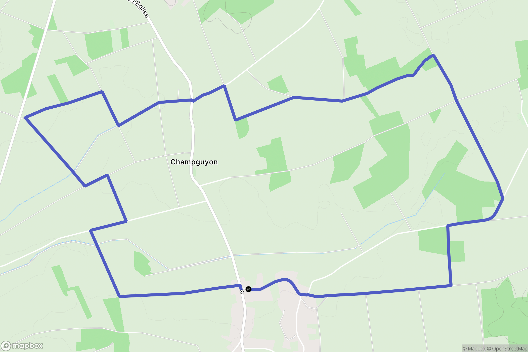 Champguyon : carte du parcours de randonnée - France