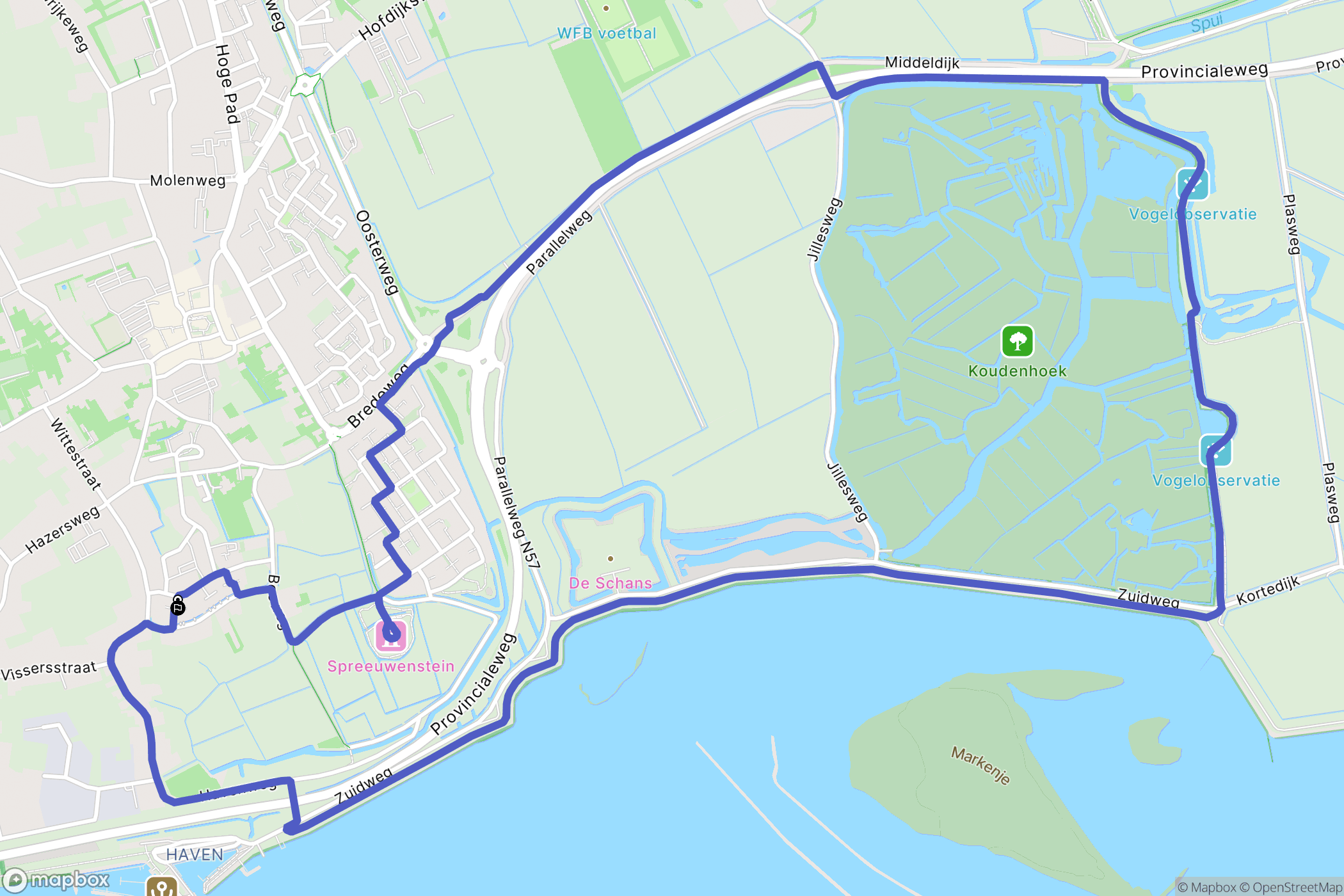 Ouddorp: routekaart voor buitenactiviteiten - Netherlands