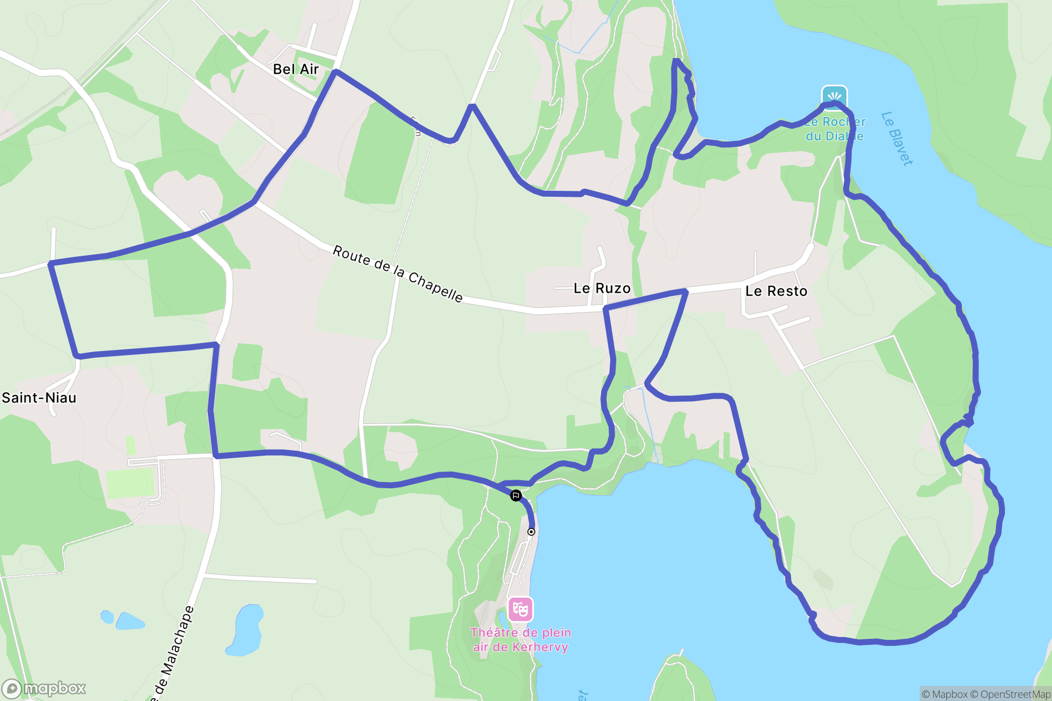Lanester : carte du parcours de randonnée - France