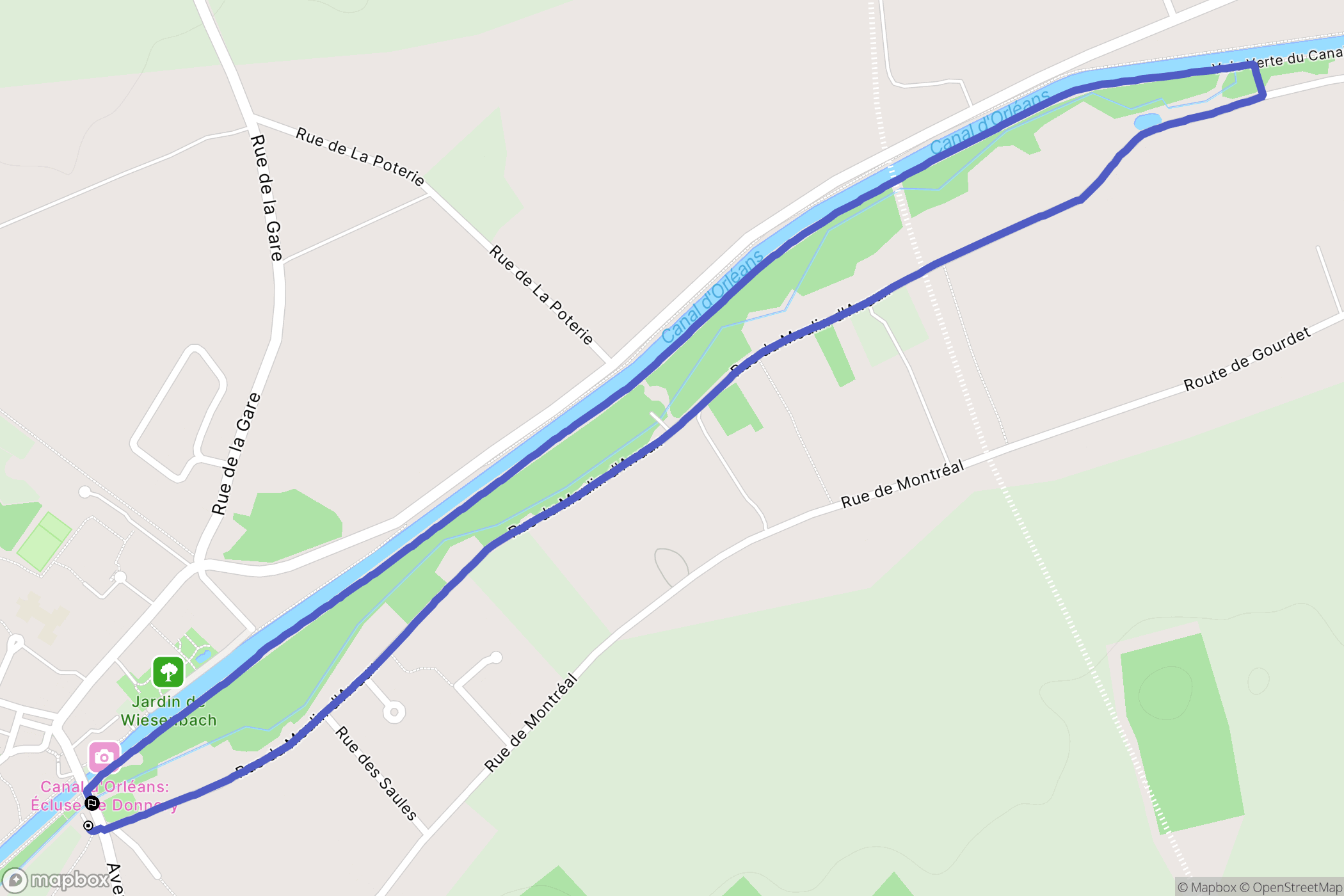 Donnery : carte du parcours de randonnée - France
