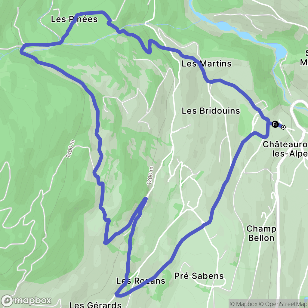 Châteauroux-les-Alpes : carte du parcours de randonnée - France