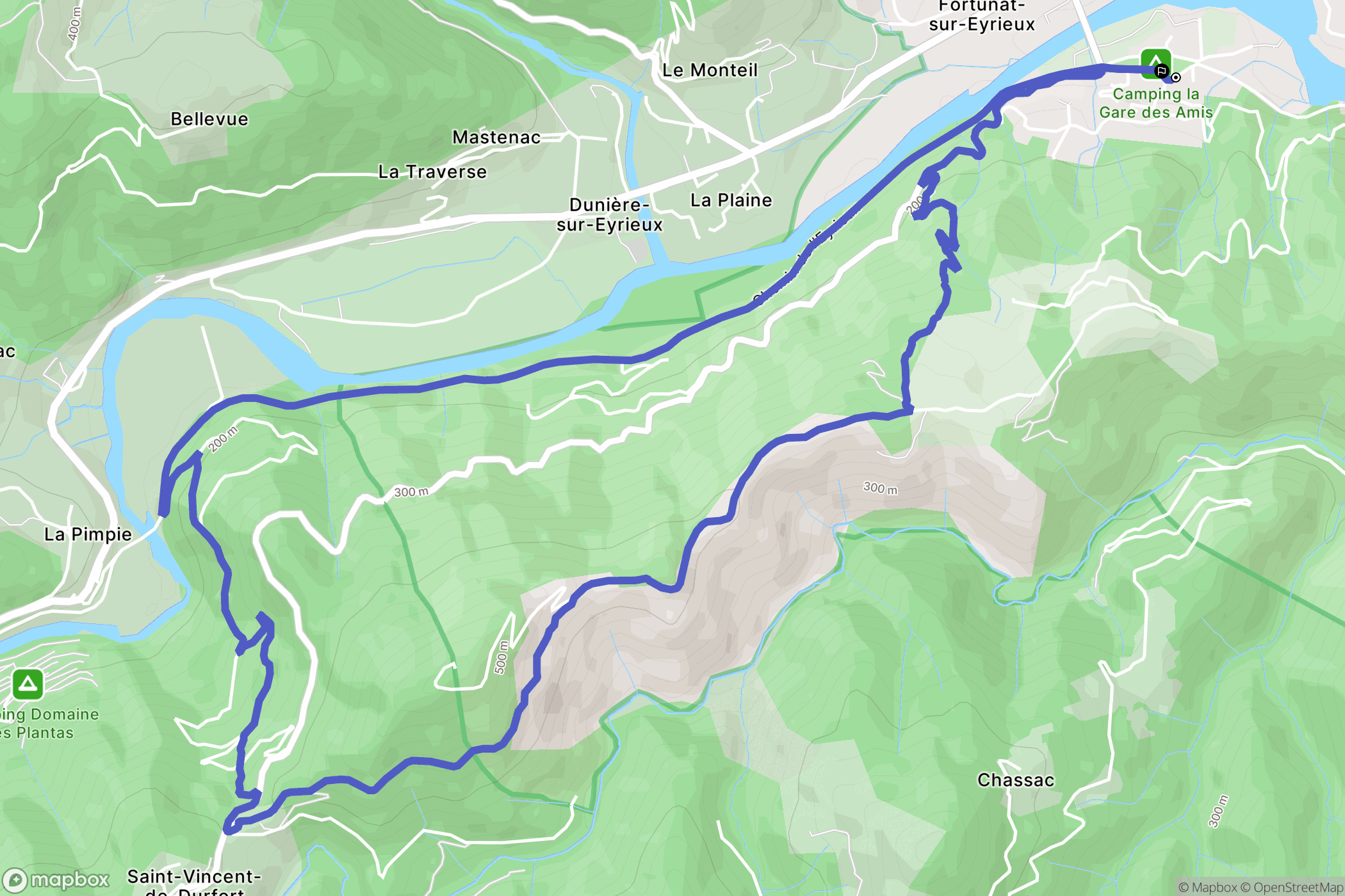 Saint-Fortunat-sur-Eyrieux : carte du parcours de randonnée - France