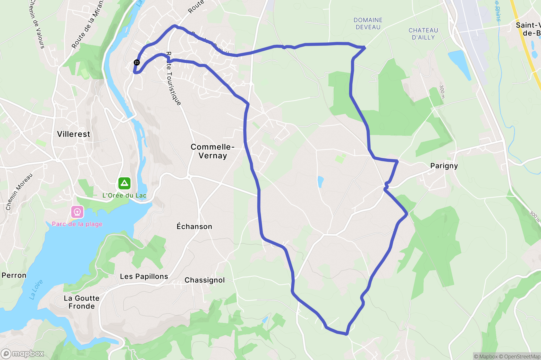 Commelle-Vernay : carte du parcours de randonnée - France