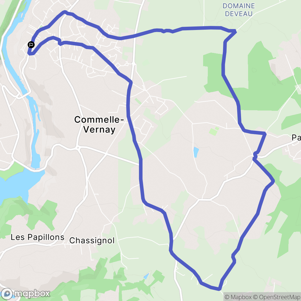 Commelle-Vernay : carte du parcours de randonnée - France
