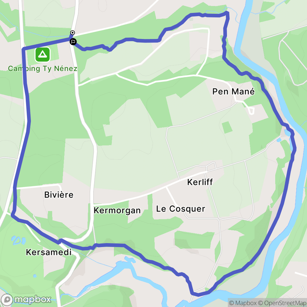 Pont-Scorff : carte du parcours de randonnée - France