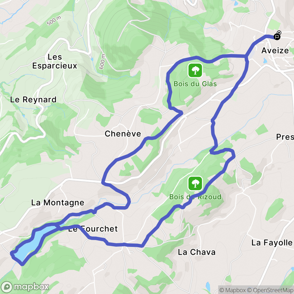 Aveize : carte du parcours de randonnée - France