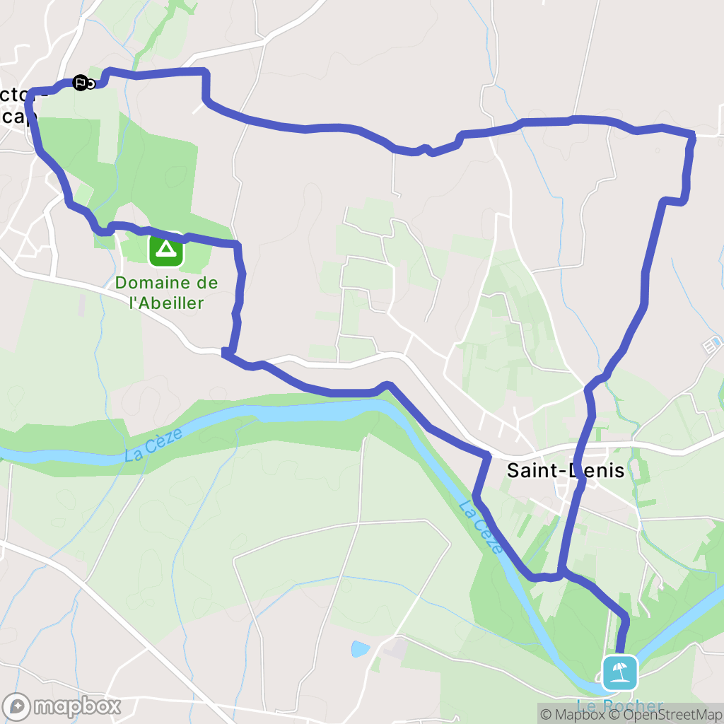 Saint-Victor-de-Malcap : carte du parcours de randonnée - France