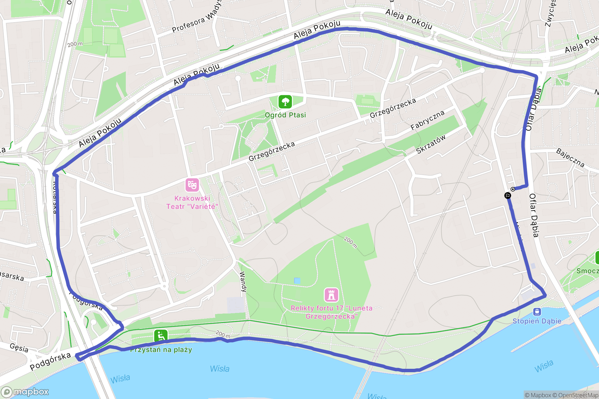 Kraków: mapa trasy - Poland