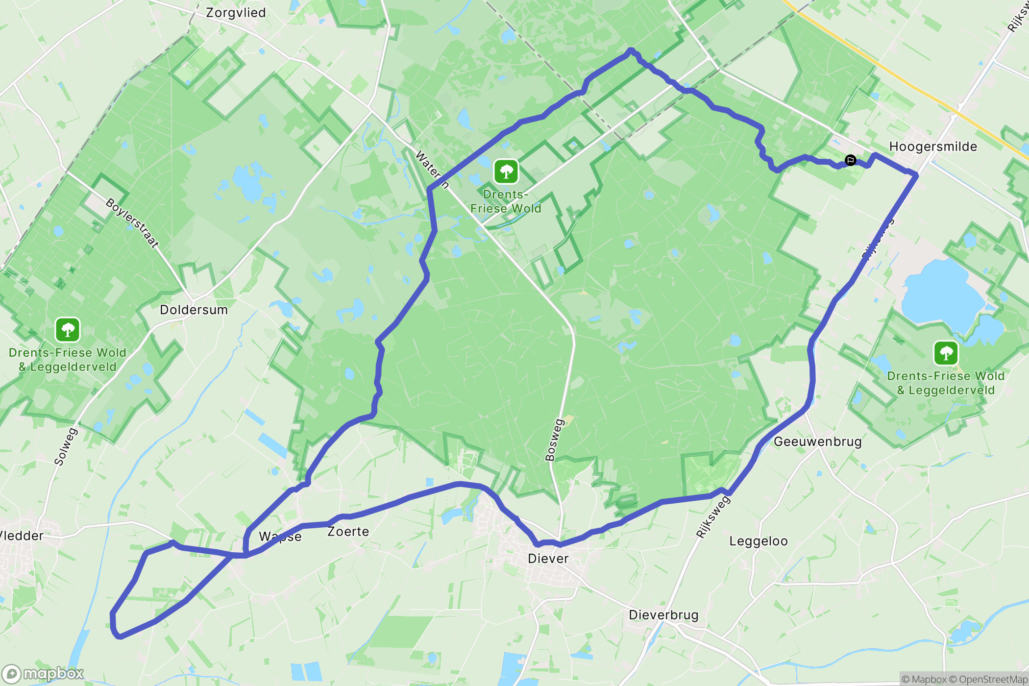 Hoogersmilde: routekaart voor buitenactiviteiten - Netherlands