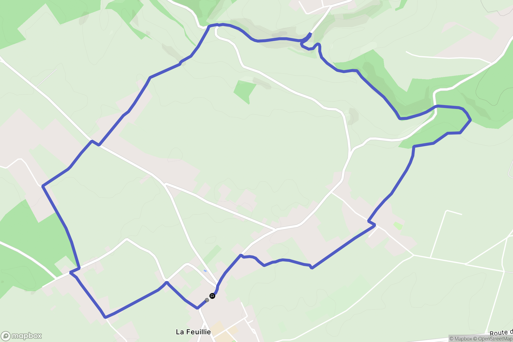 La Feuillie : carte du parcours de randonnée - France