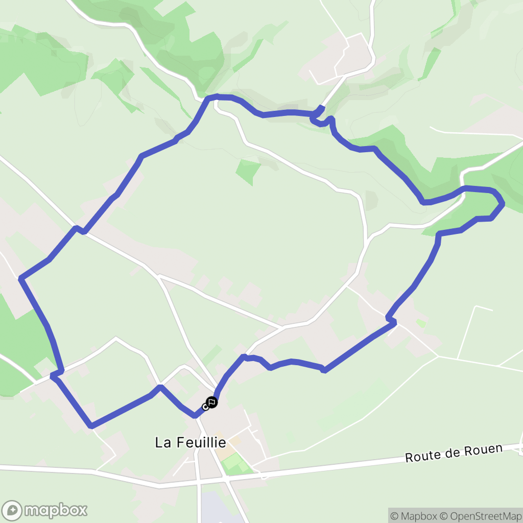 La Feuillie : carte du parcours de randonnée - France