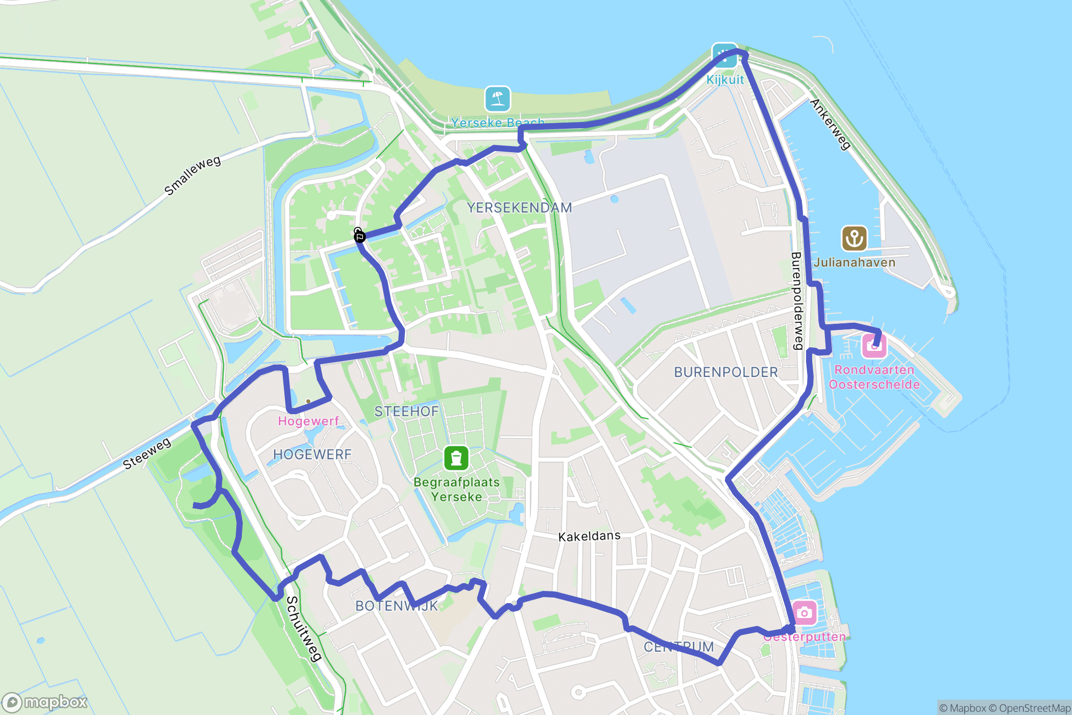 Yerseke: routekaart voor buitenactiviteiten - Netherlands