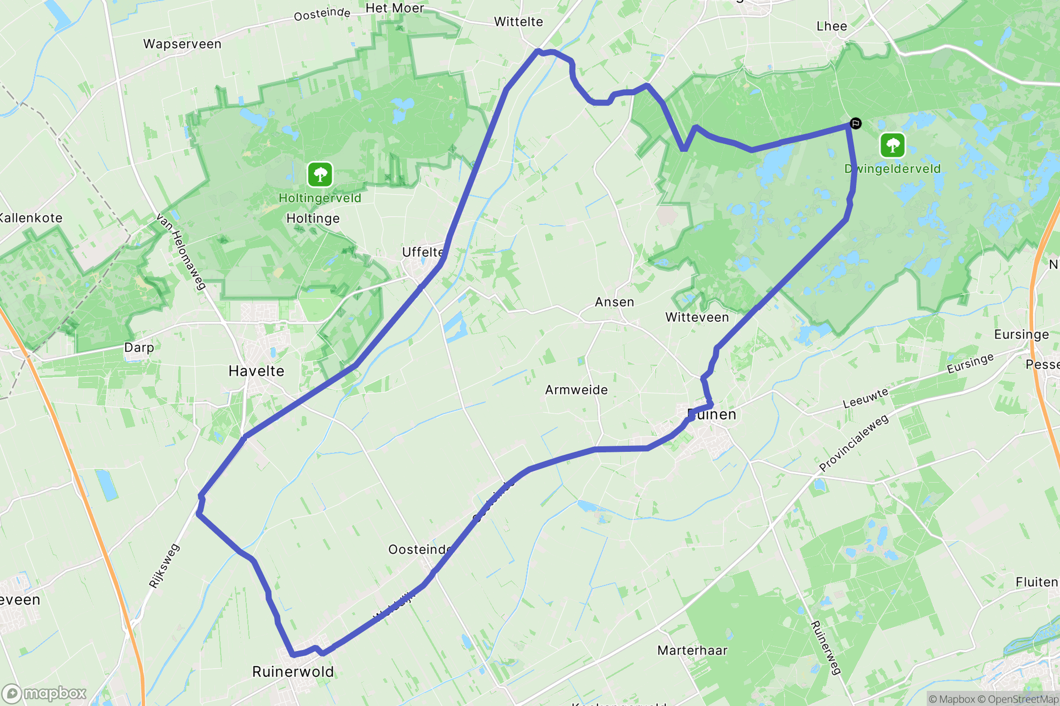 Dwingeloo: routekaart voor buitenactiviteiten - Netherlands