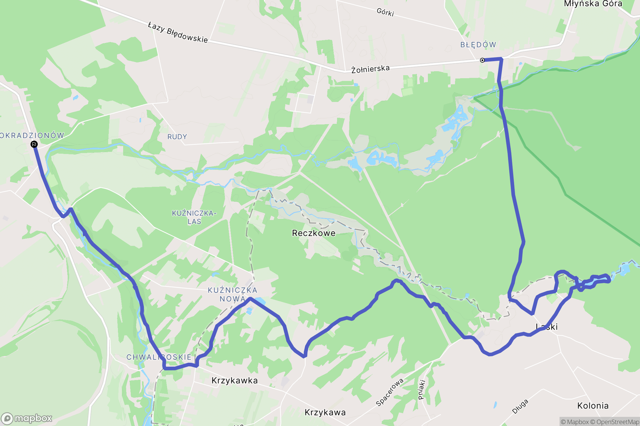 Dąbrowa Górnicza: mapa trasy - Poland