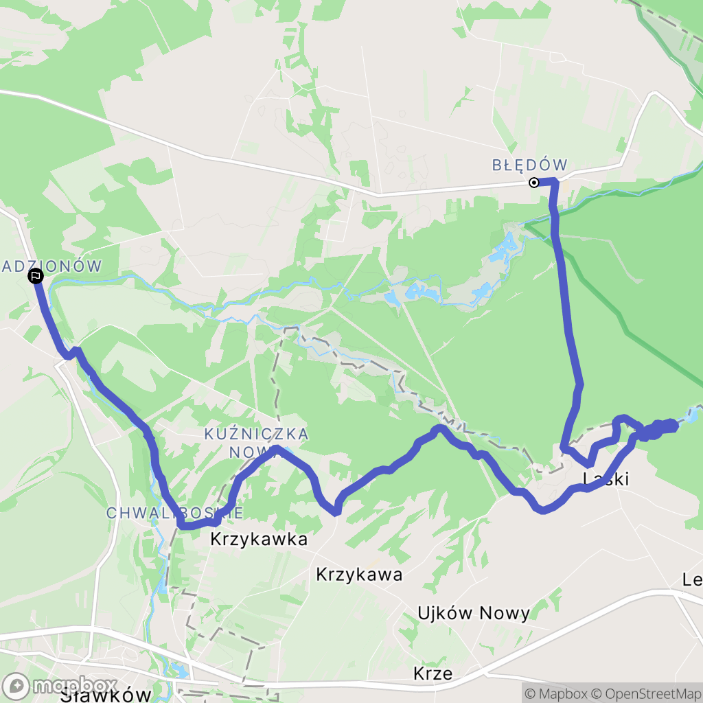 Dąbrowa Górnicza: mapa trasy - Poland