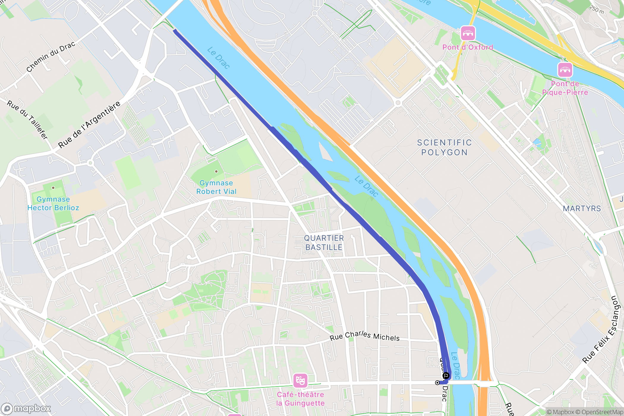 Fontaine : carte du parcours de randonnée - France
