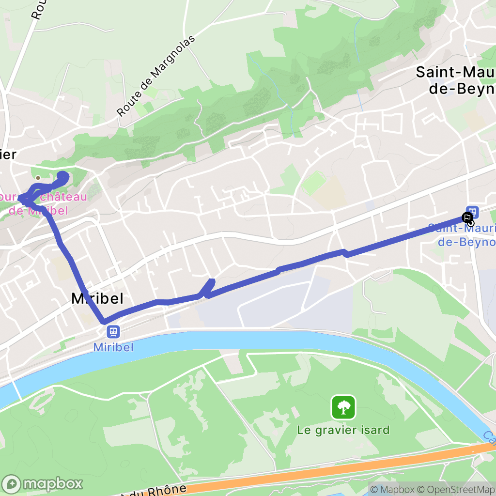 Saint-Maurice-de-Beynost : carte du parcours de randonnée - France