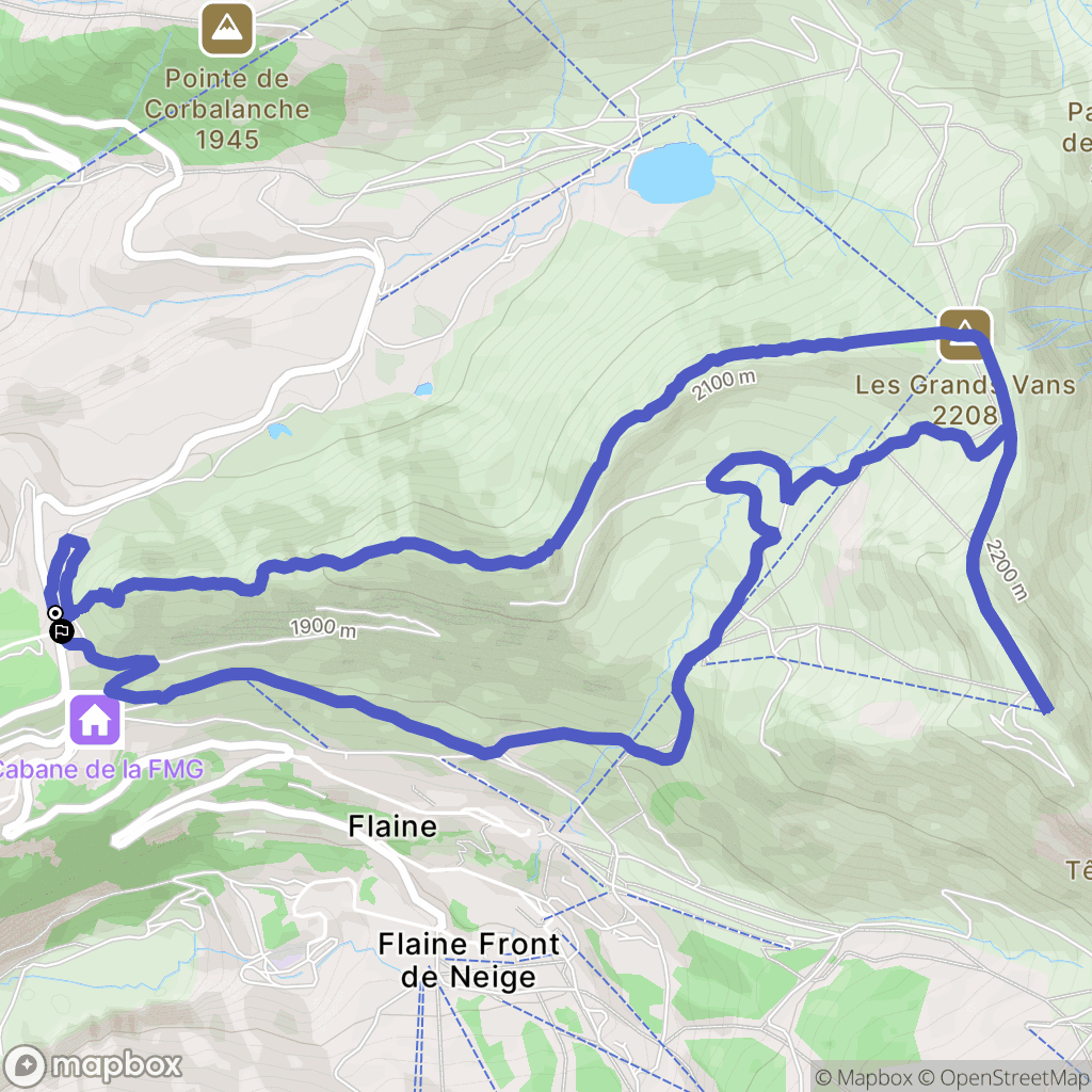 Arâches-la-Frasse : carte du parcours de randonnée - France
