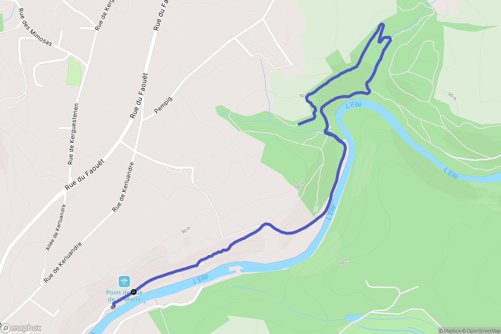 Tréméven : carte du parcours de randonnée - France