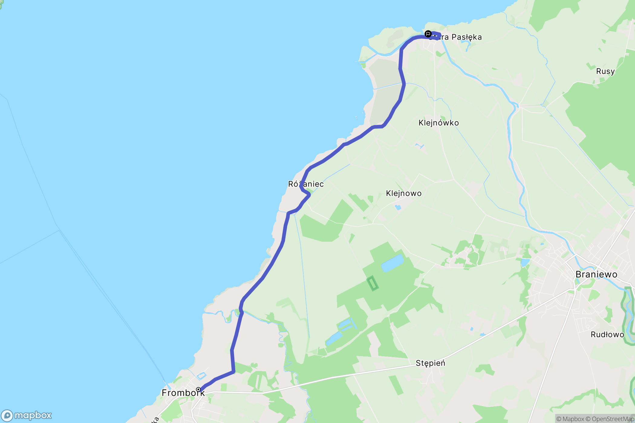 Frombork: mapa trasy - Poland