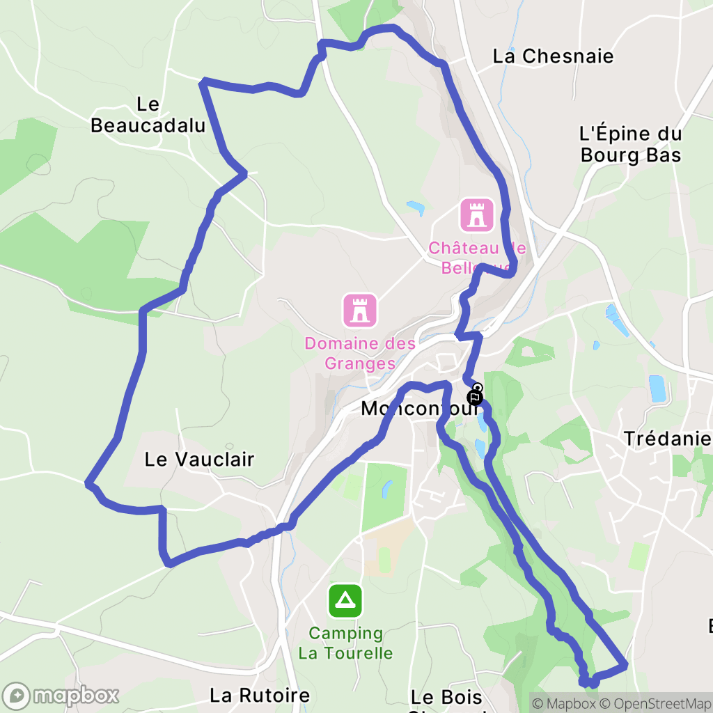 Moncontour : carte du parcours de randonnée - France