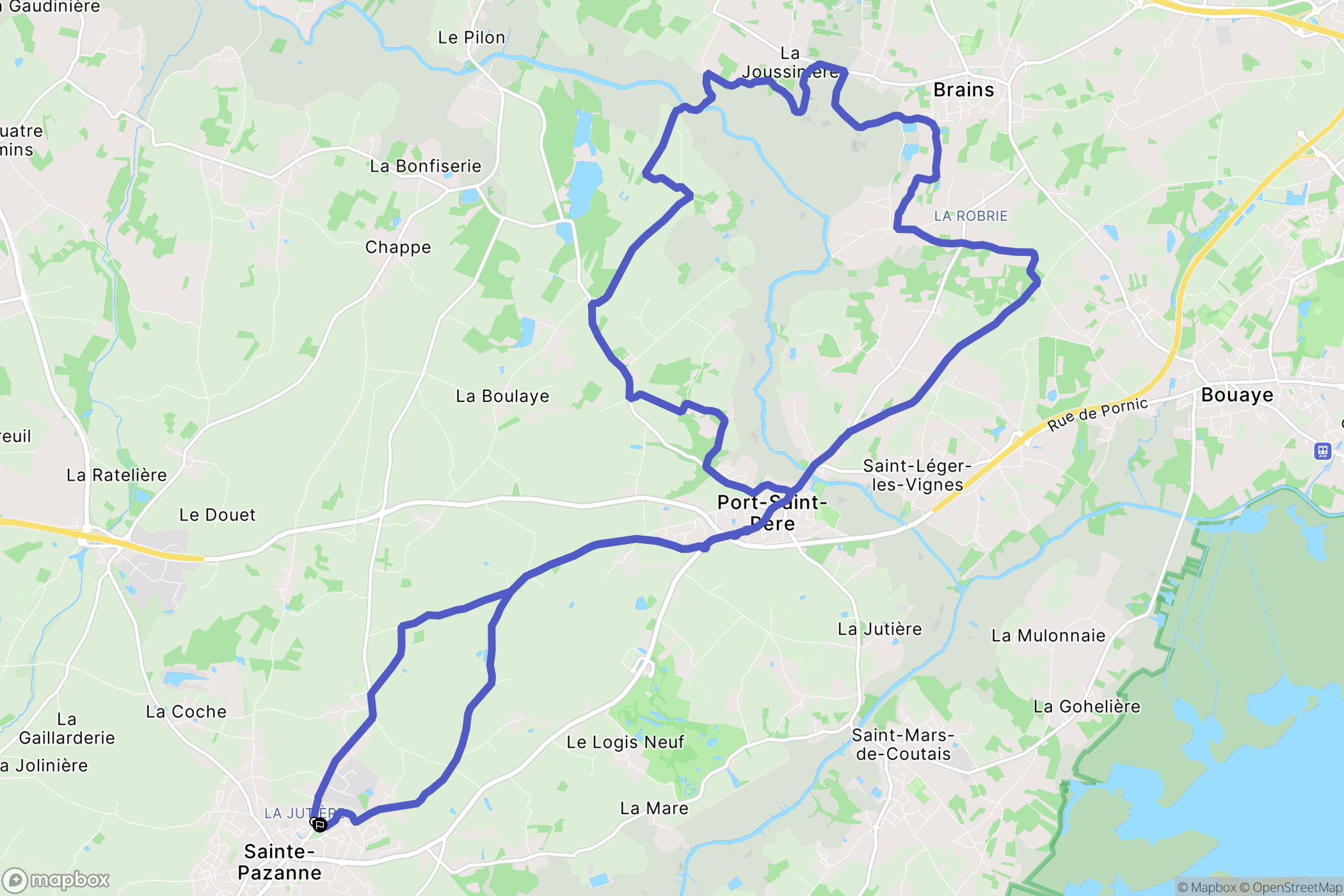 Sainte-Pazanne : carte du parcours de randonnée - France
