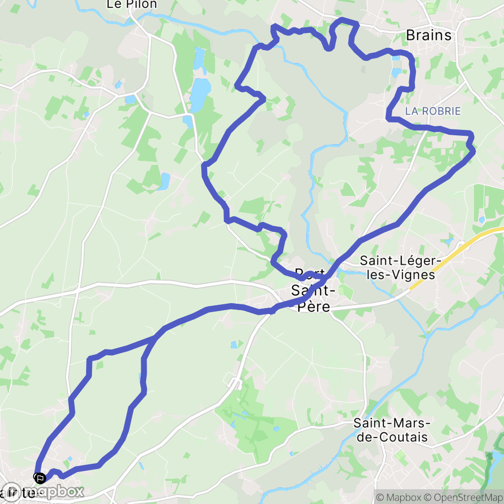 Sainte-Pazanne : carte du parcours de randonnée - France