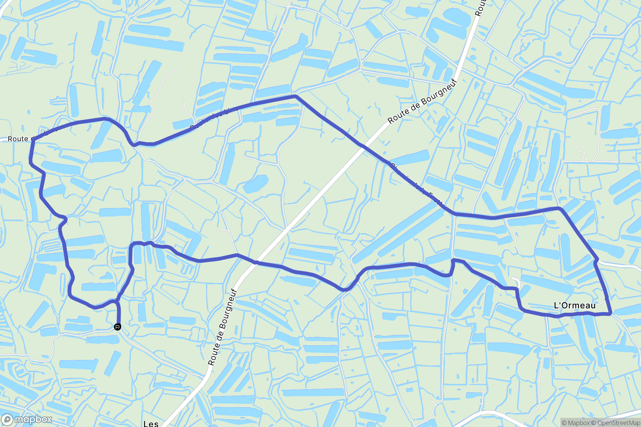 Bouin : carte du parcours de randonnée - France
