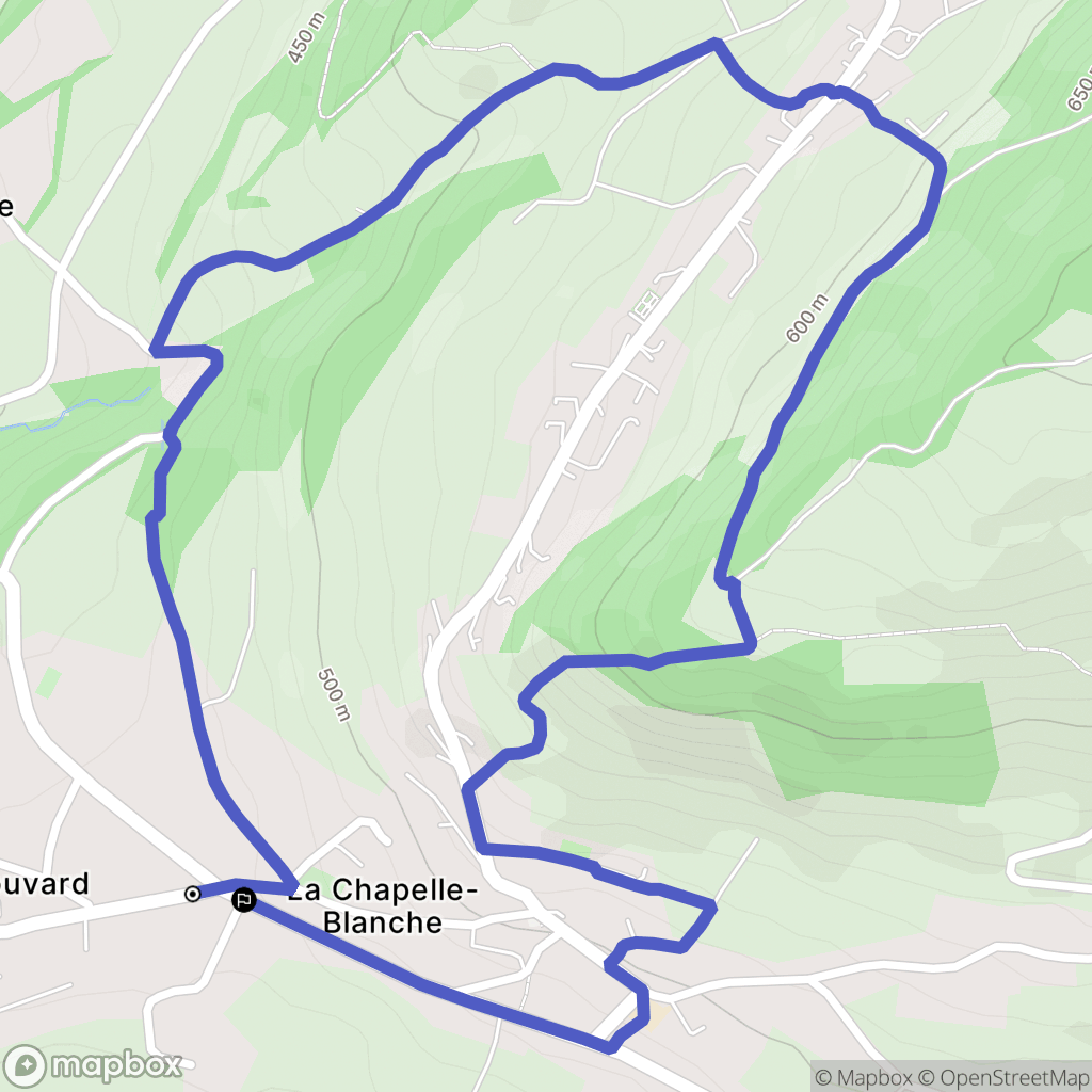 La Chapelle-Blanche : carte du parcours de randonnée - France