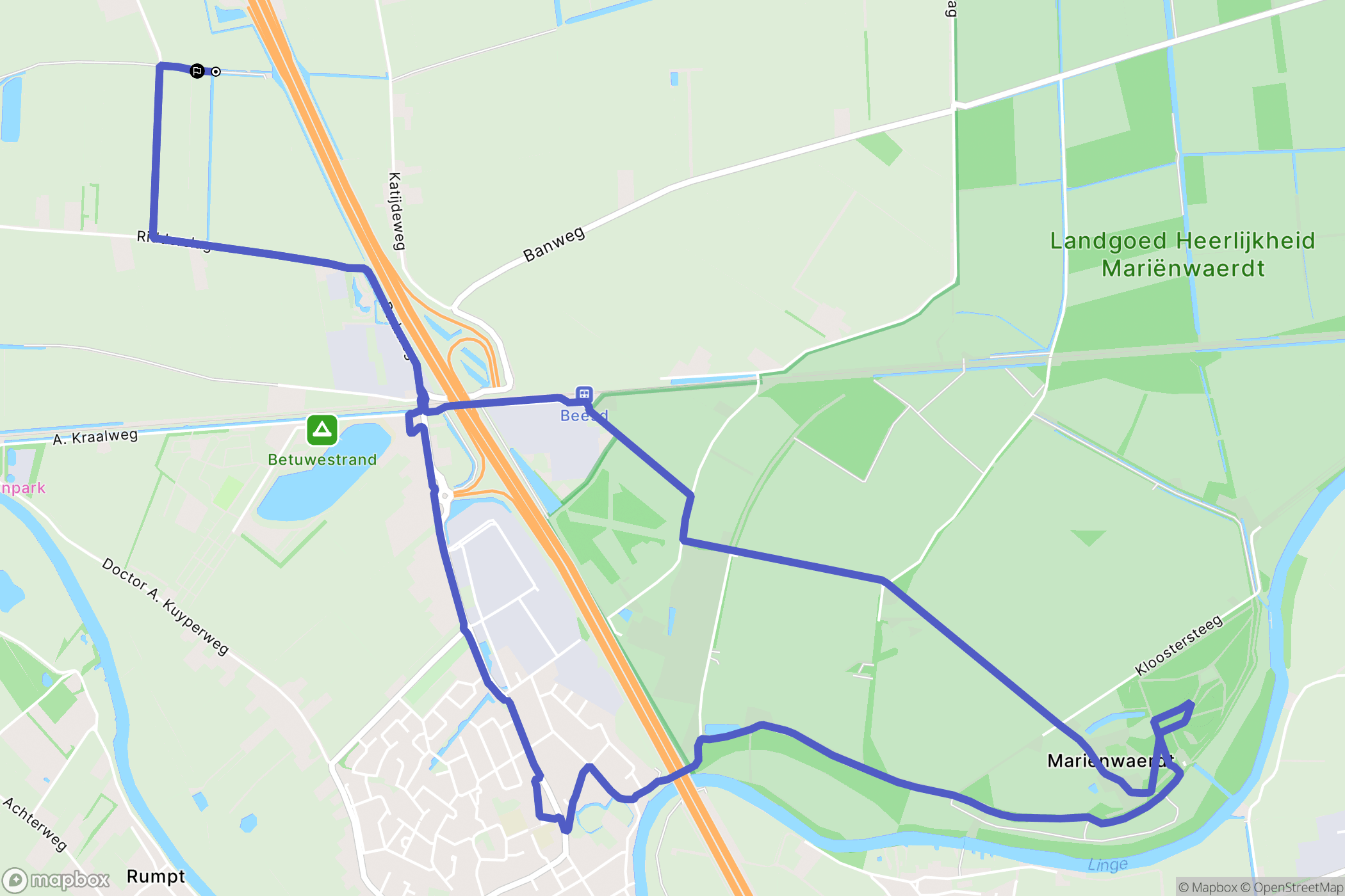 Beesd: routekaart voor buitenactiviteiten - Netherlands