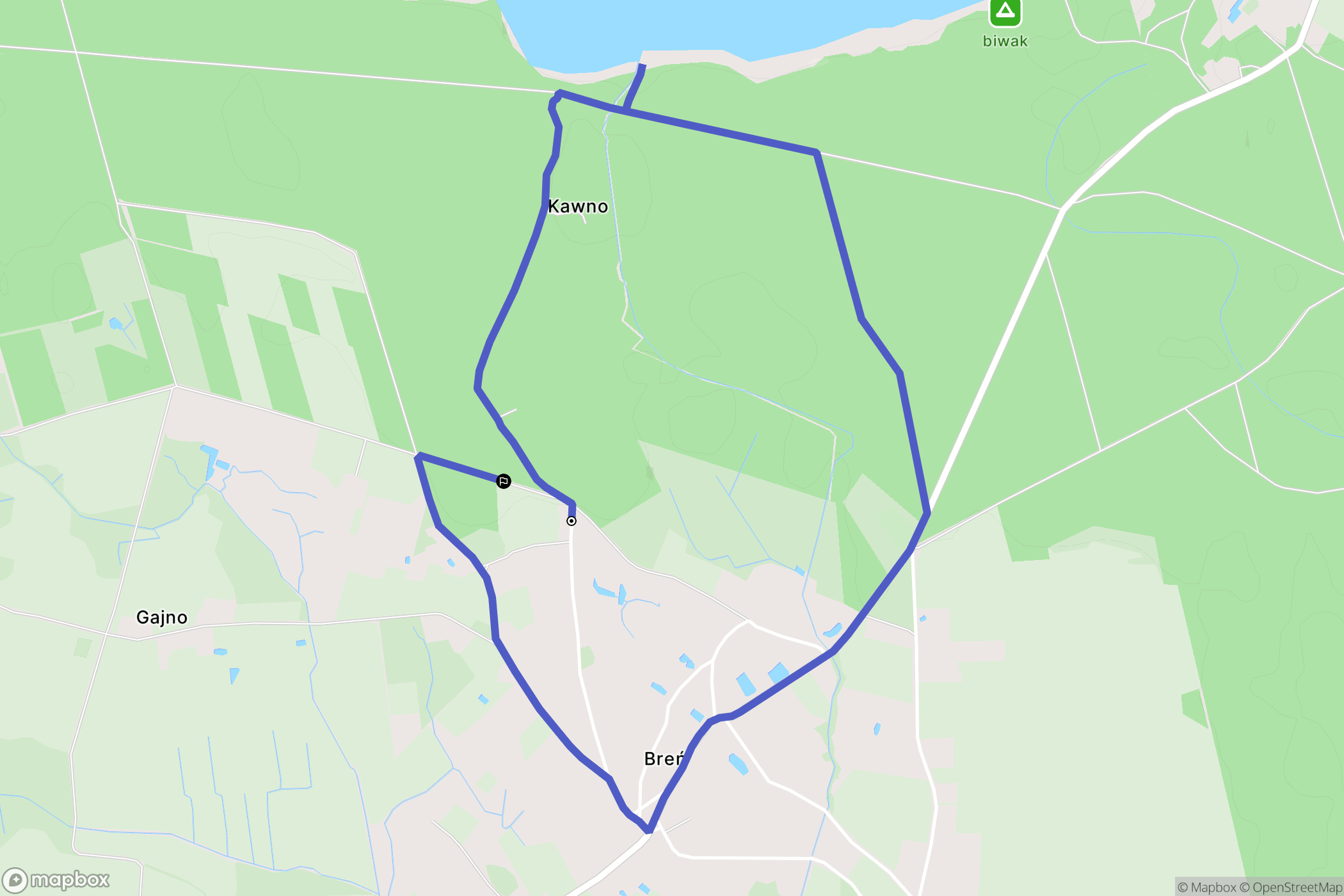 Breń: mapa trasy - Poland