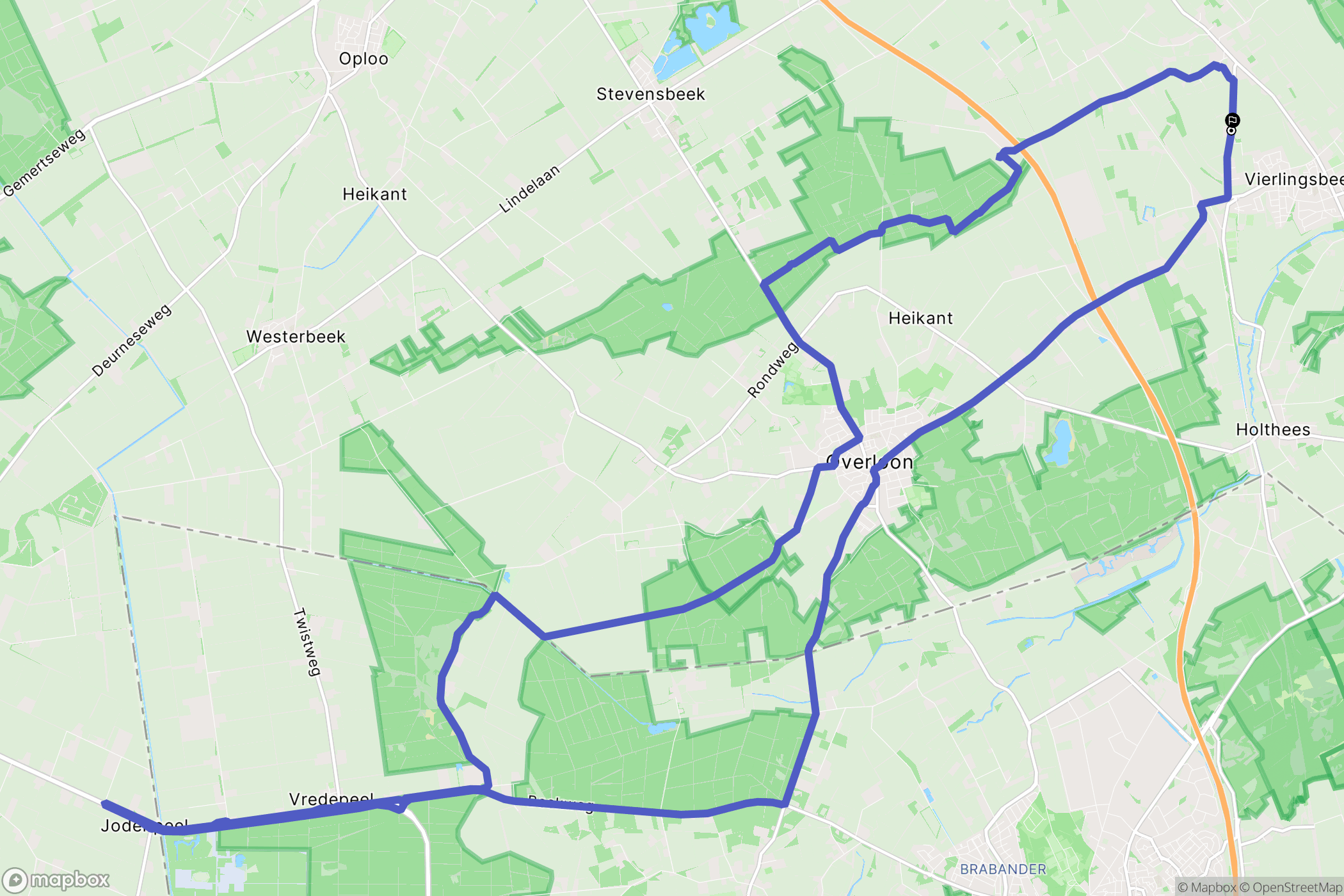Vierlingsbeek: routekaart voor buitenactiviteiten - Netherlands
