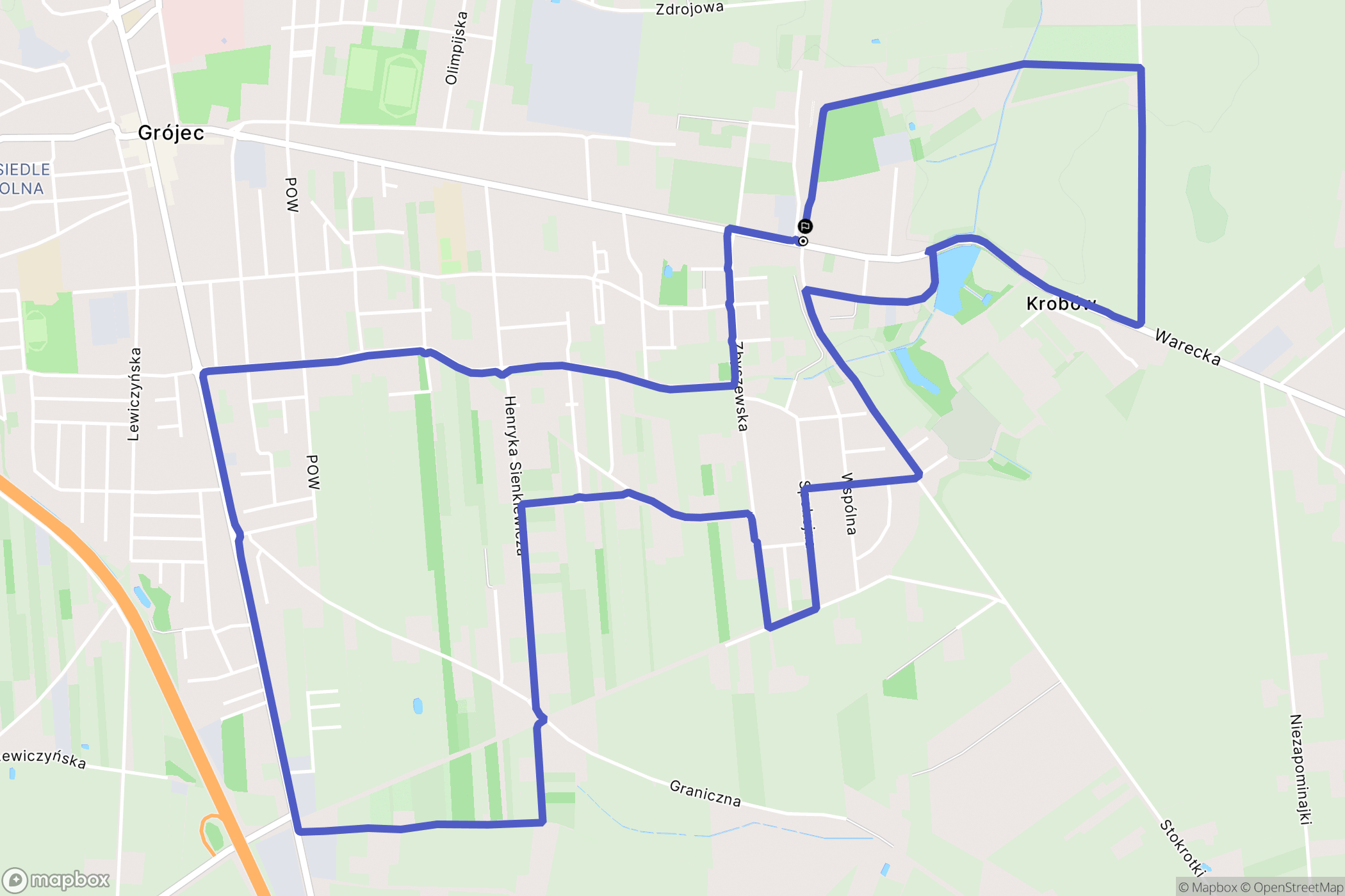 Grójec: mapa trasy - Poland