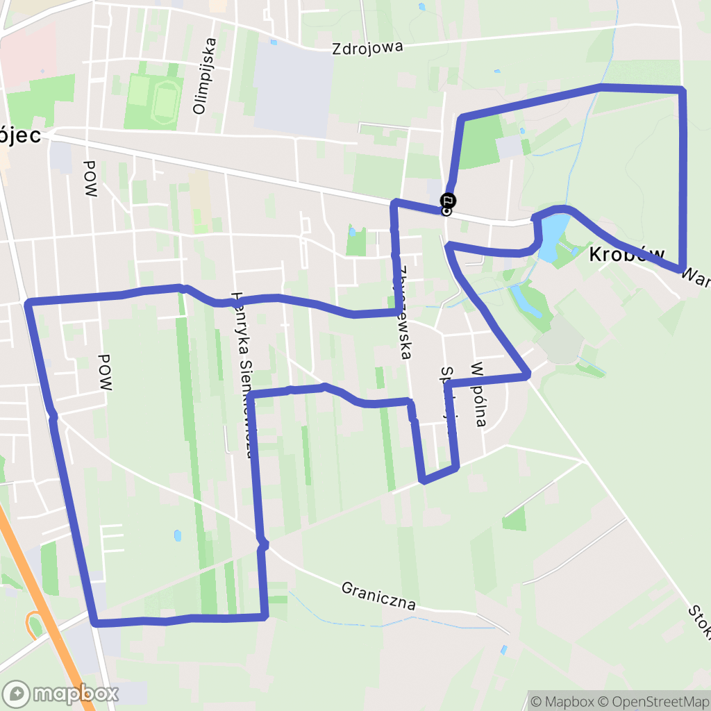 Grójec: mapa trasy - Poland