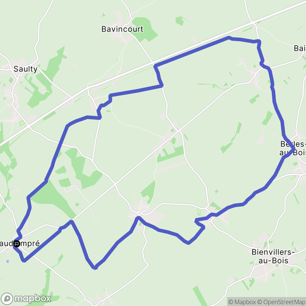 Gaudiempré : carte du parcours de randonnée - France