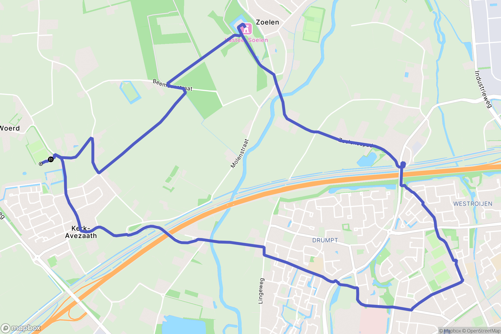 Kerk Avezaath: routekaart voor buitenactiviteiten - Netherlands