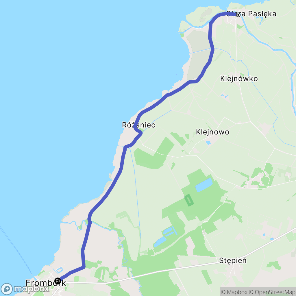 Nowa Pasłęka: mapa trasy - Poland