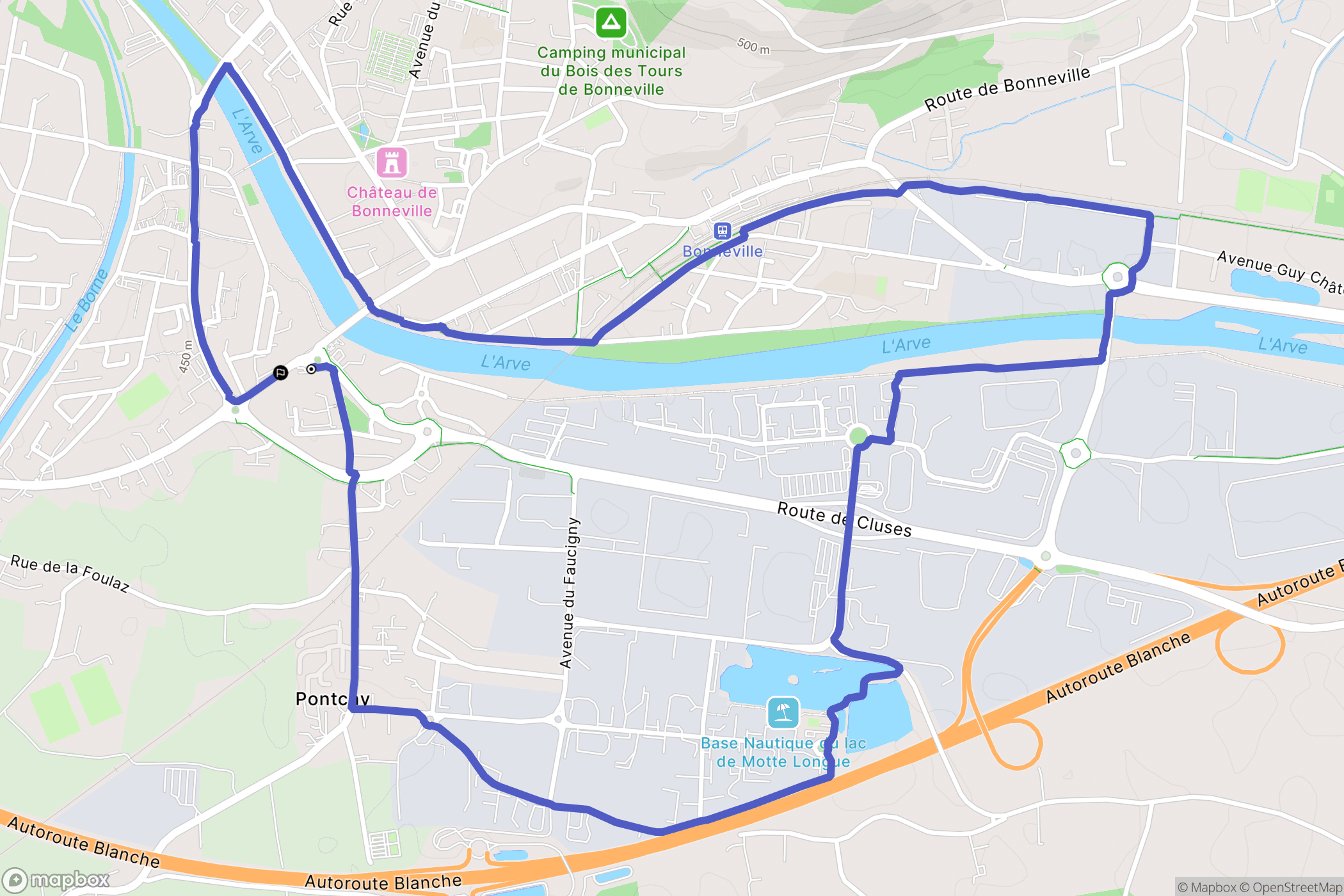 Bonneville : carte du parcours de randonnée - France