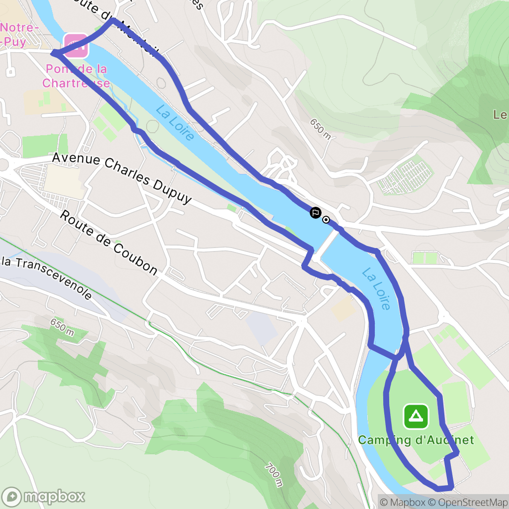 Brives-Charensac : carte du parcours de randonnée - France