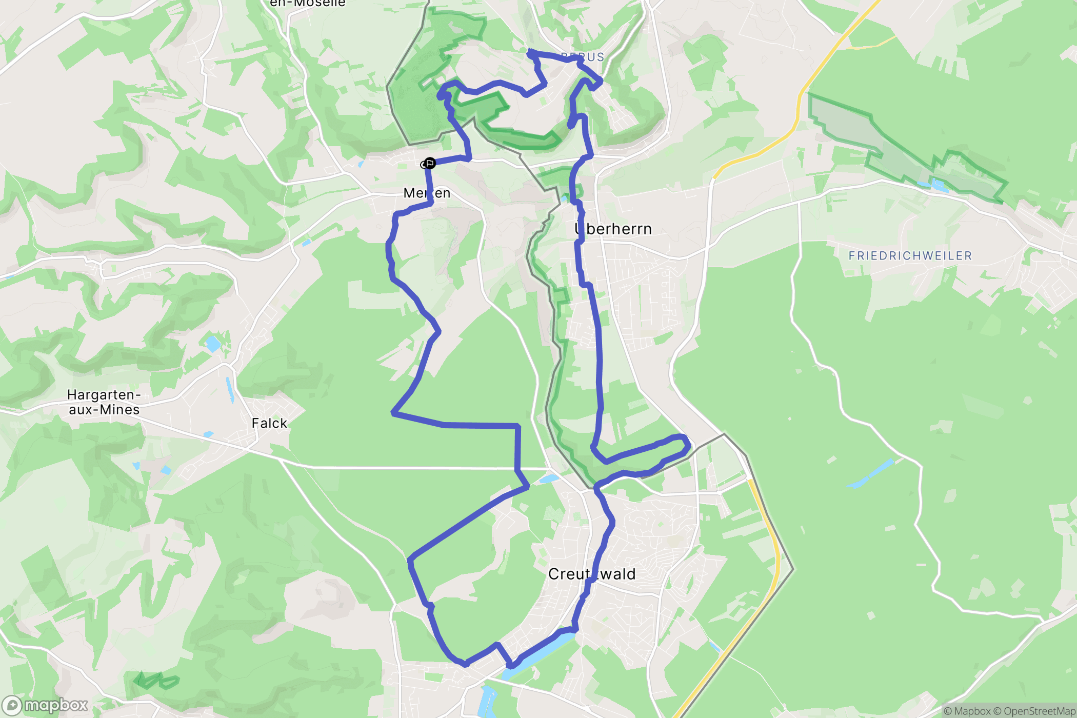 Merten : carte du parcours de randonnée - France
