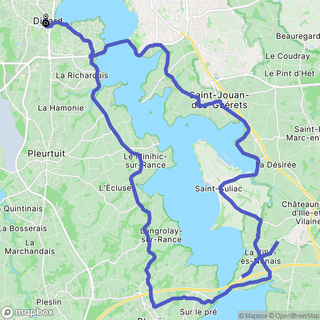 Dinard : carte du parcours de randonnée - France