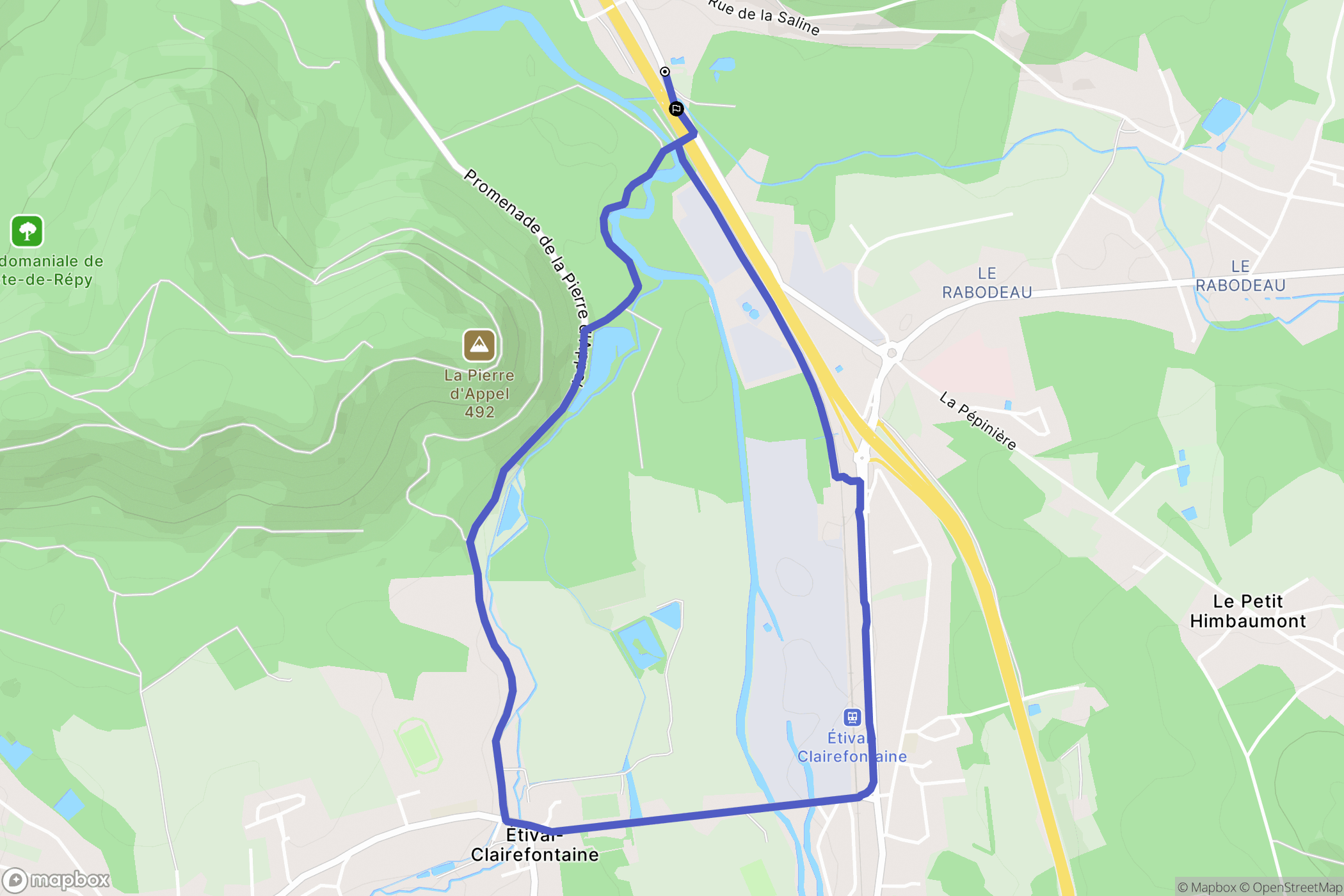 Moyenmoutier : carte du parcours de randonnée - France