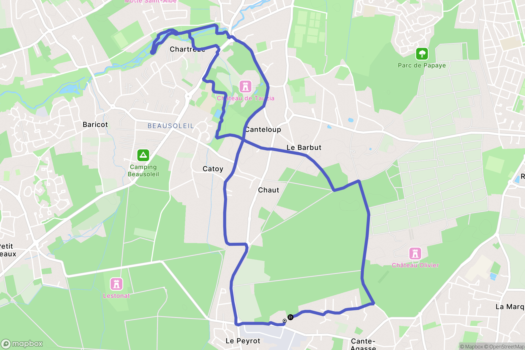 Léognan : carte du parcours de randonnée - France