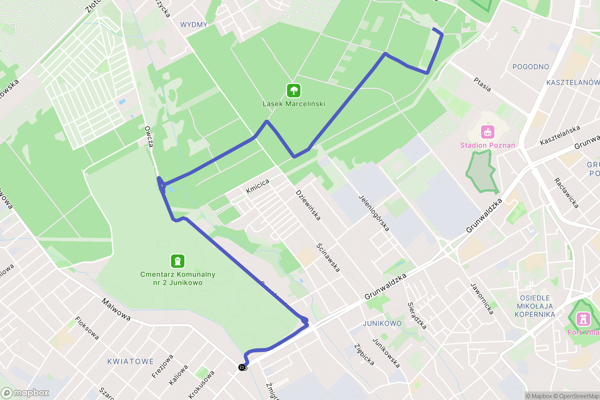 Poznań: mapa trasy - Poland