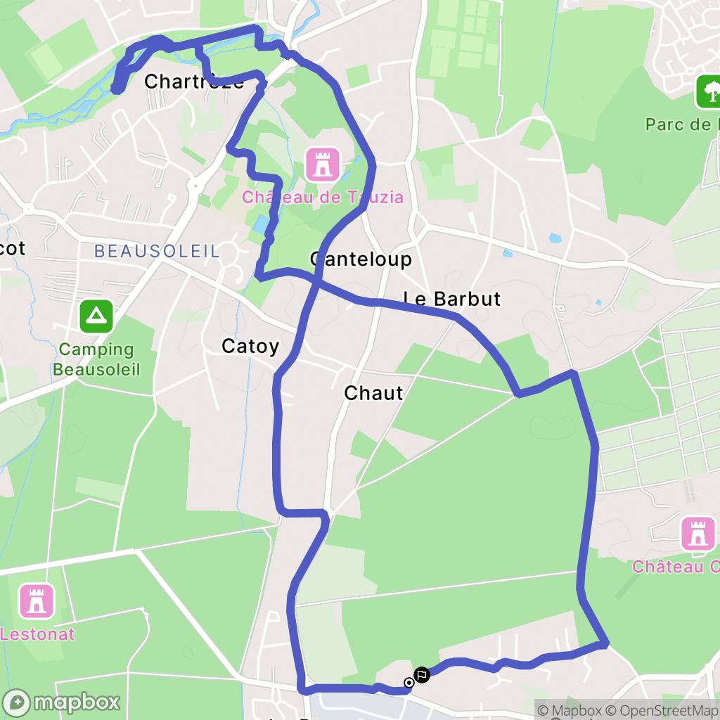 Léognan : carte du parcours de randonnée - France