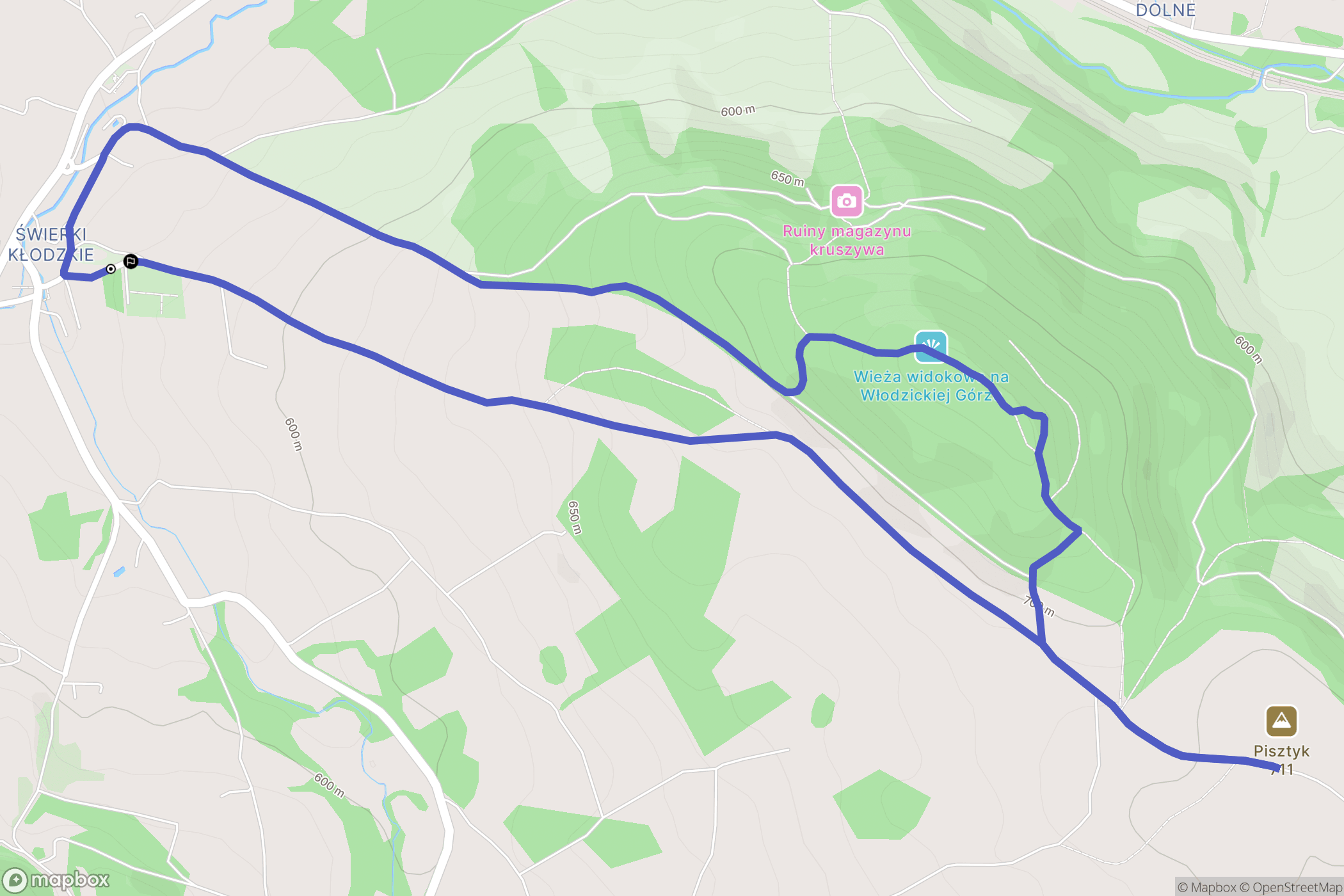 Świerki: mapa trasy - Poland