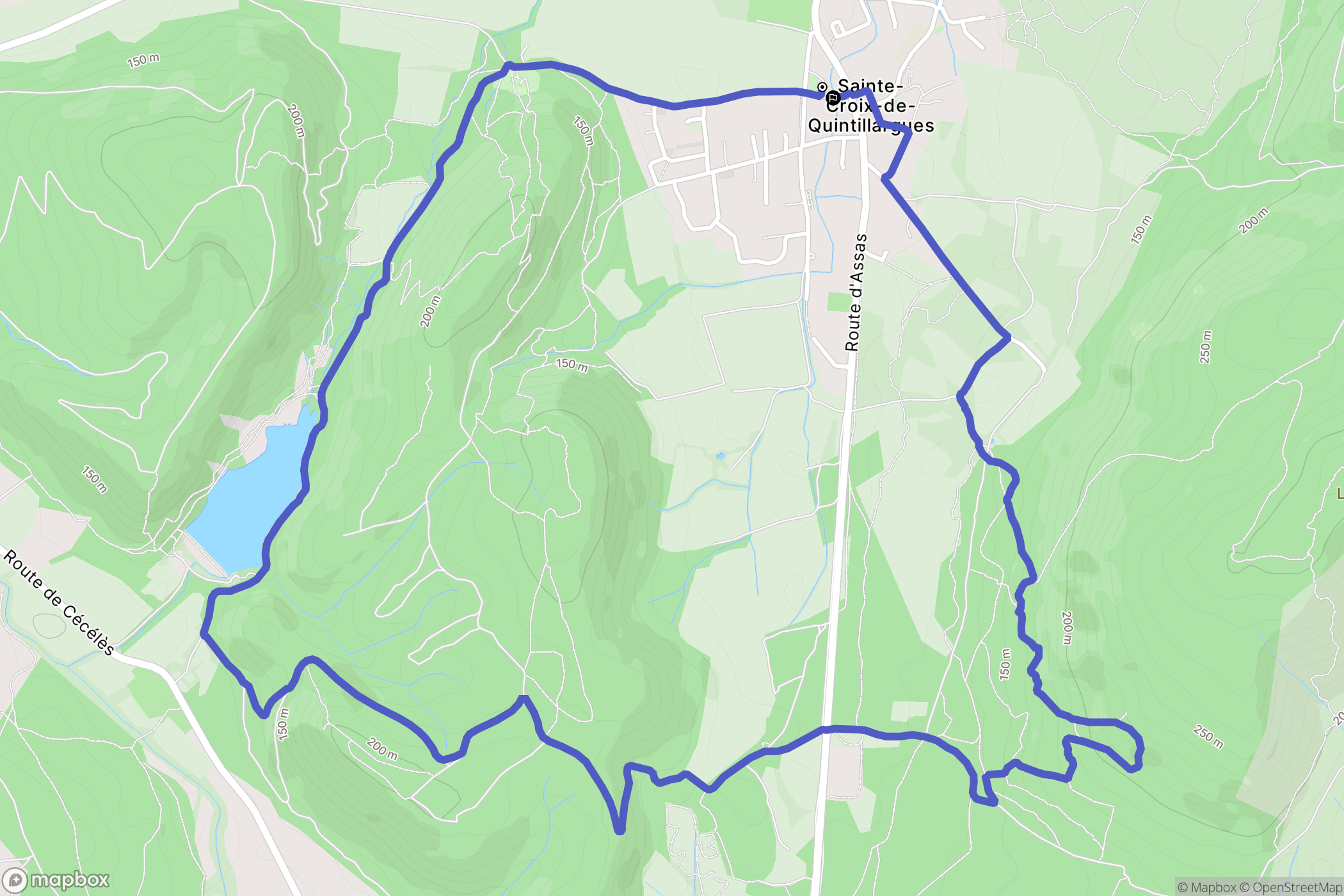 Sainte-Croix-de-Quintillargues : carte du parcours de randonnée - France