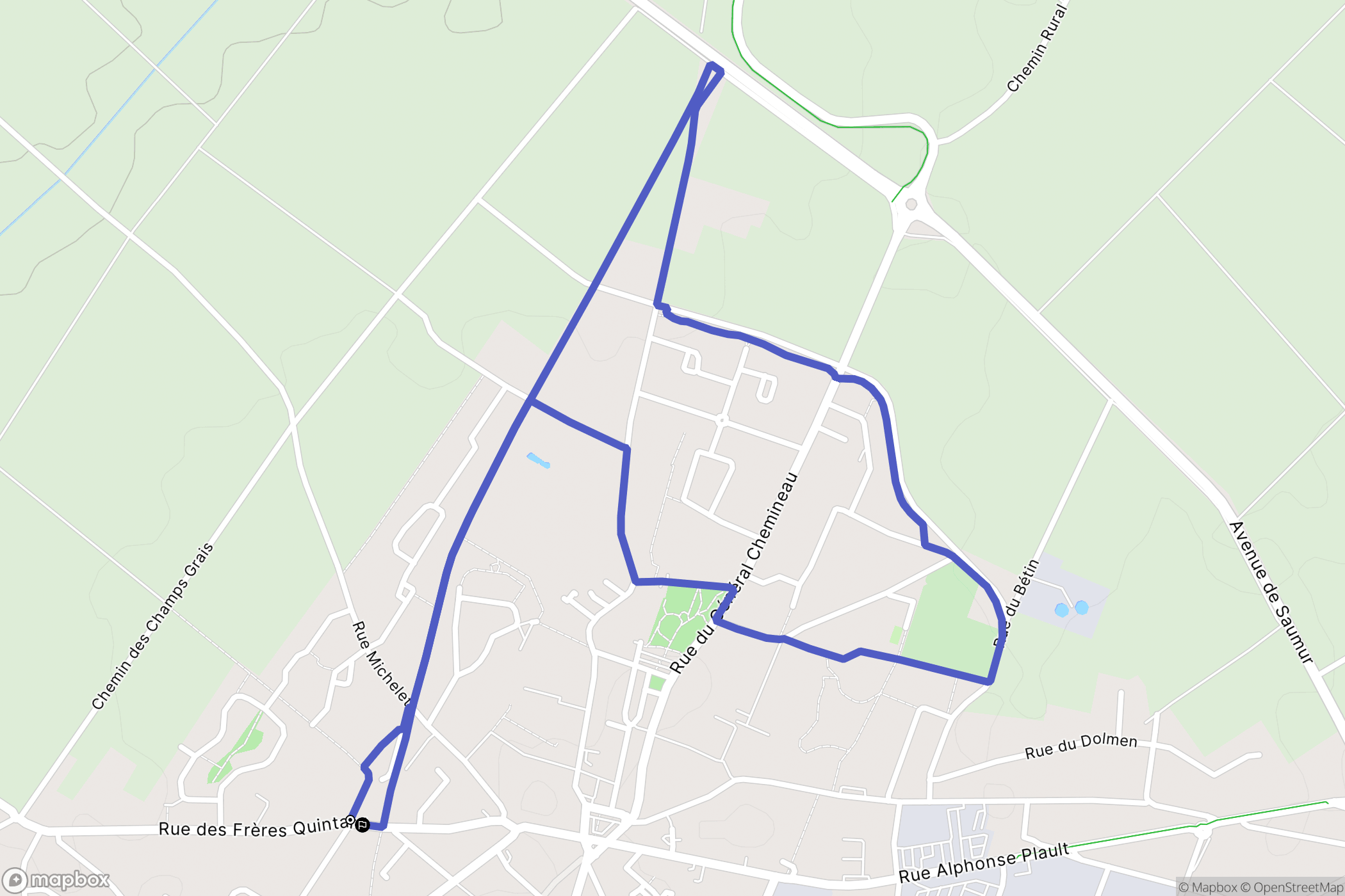 Neuville-de-Poitou : carte du parcours de randonnée - France