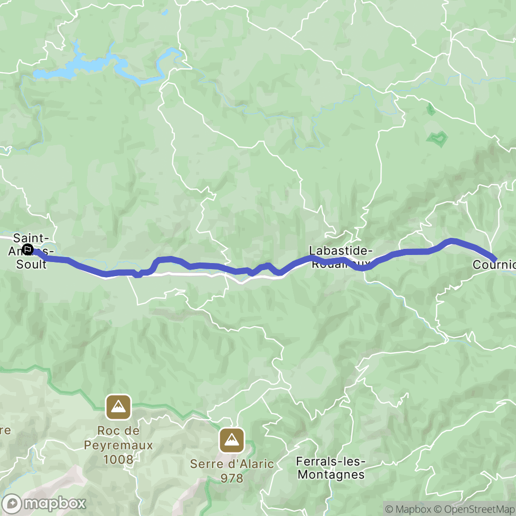 Saint-Amans-Soult : carte du parcours de randonnée - France
